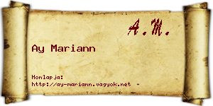 Ay Mariann névjegykártya