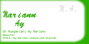 mariann ay business card